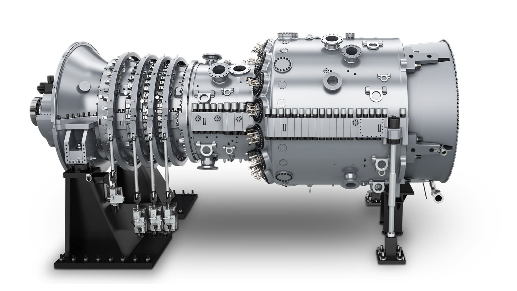 Real Siemens Energy SGT5-8000H gas turbine cutaway